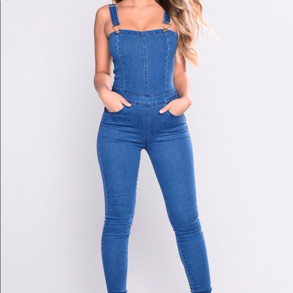 Fashion Nova Denim Jumpsuit